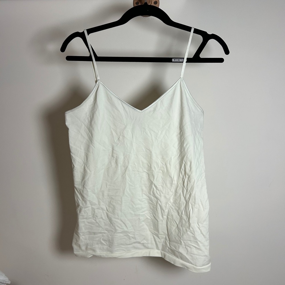 Banana Republic Ivory V Neck Spaghetti Strap Tank Top Women's XL